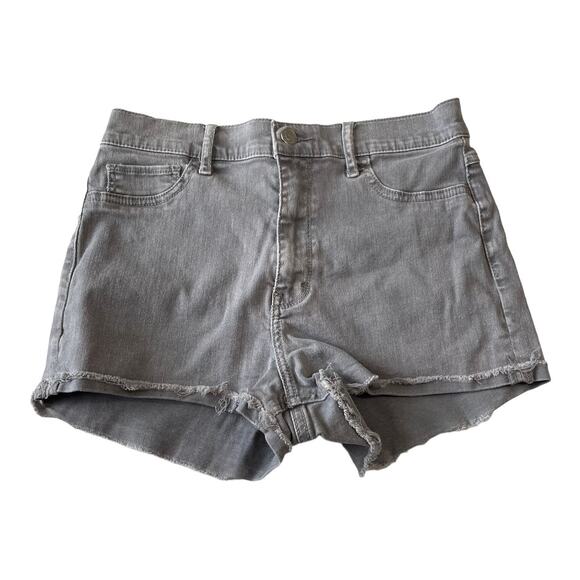 Hollister Womens Jean Shorts Juniors Size 9 High Rise Gray Denim Stretch Shorts - Picture 1 of 7